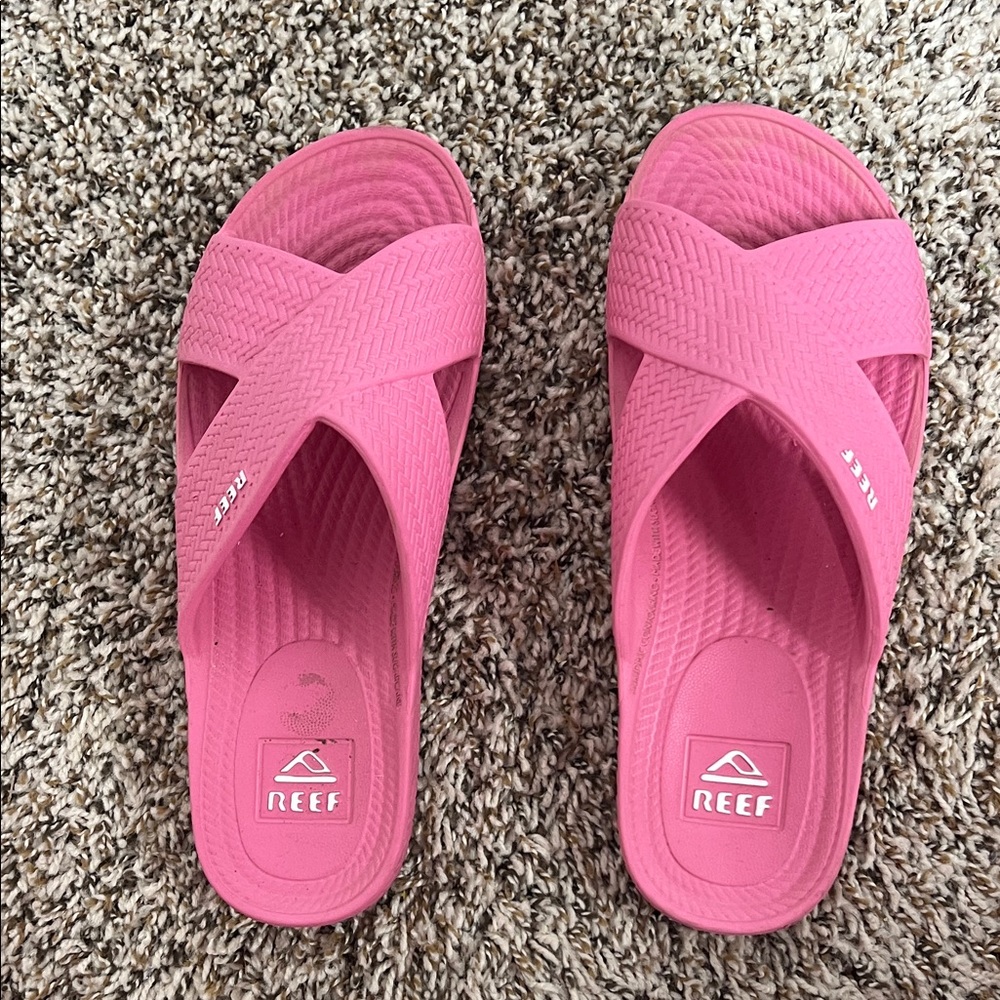 Reef Vibrant Pink Slide Sandals